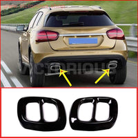 Thumbnail for 2Pcs Glossy Black Stainless Steel For Mercedes Benz Gla Class X156 Car Exhaust Trim Car