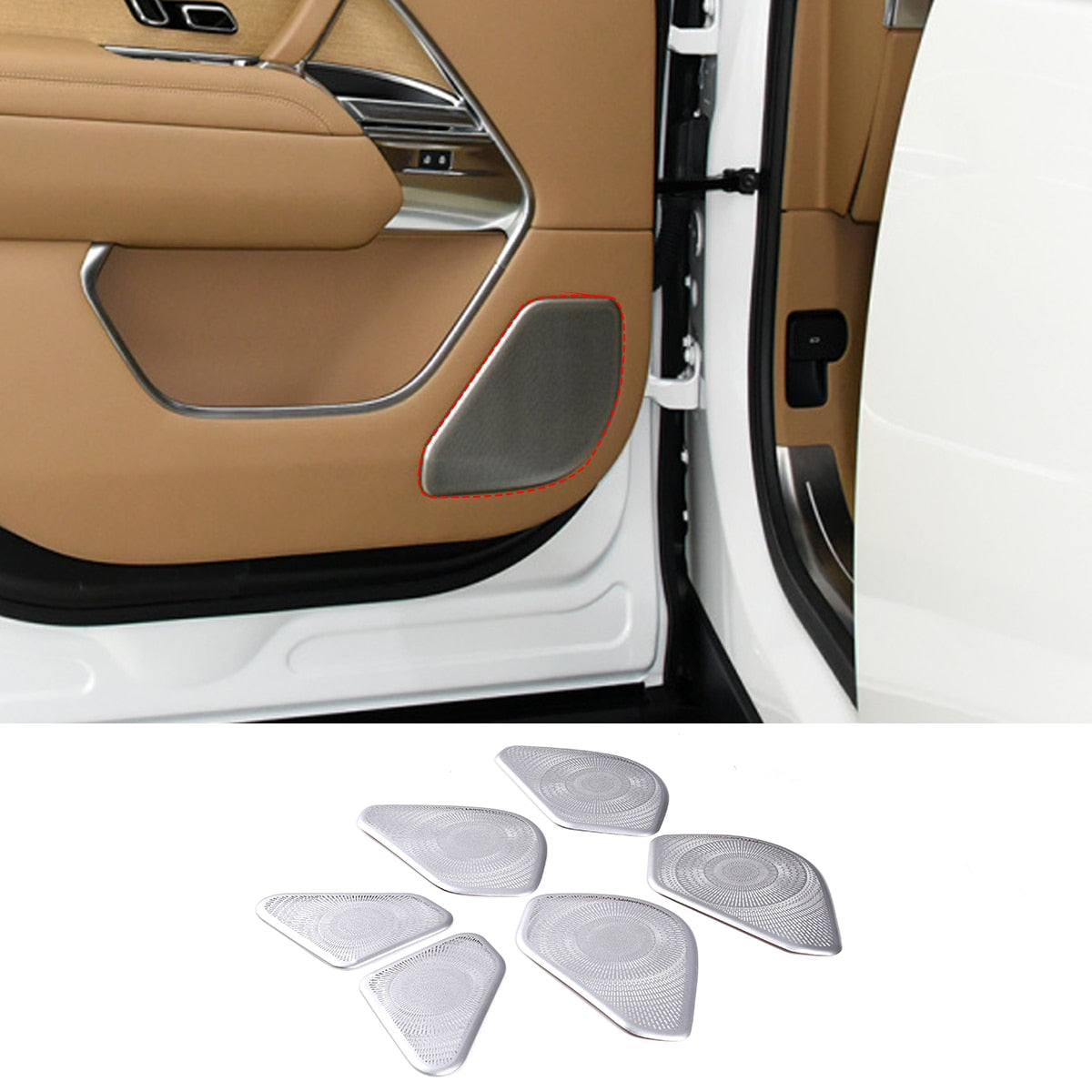 Stainless steel Silver speaker covers For Land Rover Range Rover Vogue L460 2023