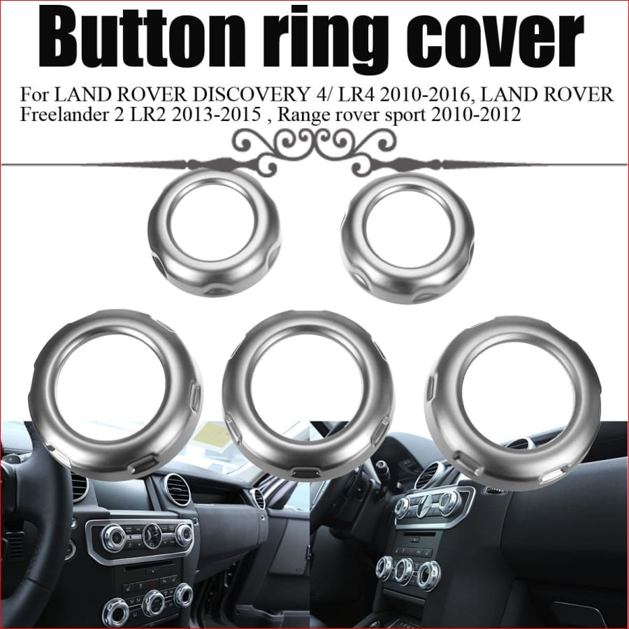 5Pcs Car Dashboard Console Switch Button Ring Cover Trim Auto Styling Chrome For Land Rover