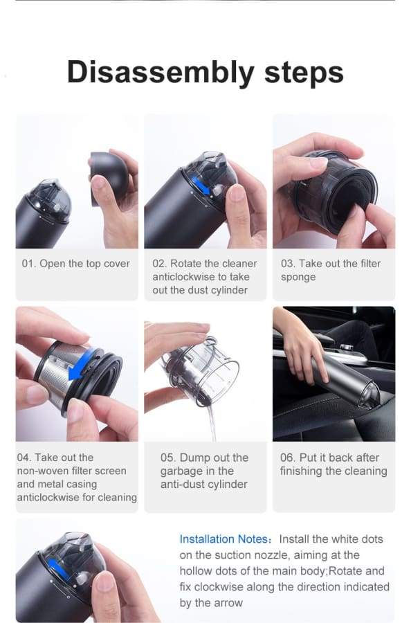 Baseus Wireless Car Vacuum Cleaner Portable Mini Small Handheld Auto Interior Vaccum Cordless Dust