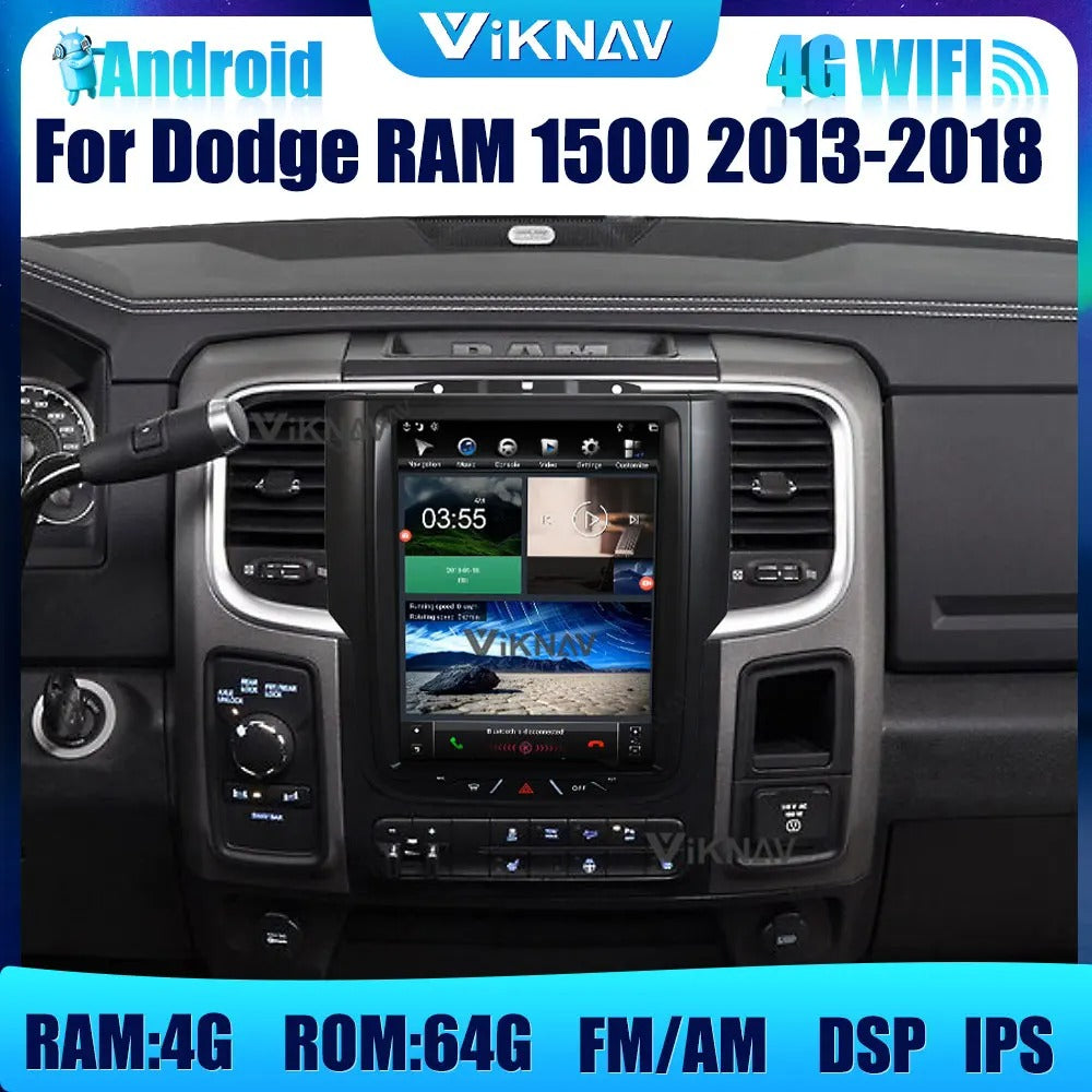 Dodge RAM 1500 (2013-2018) with the Vertical Screen Android 11 Car DVD Player