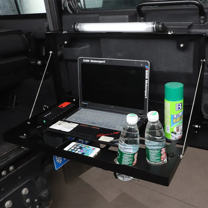 Aluminum Alloy Black Tailgate Table Back Door Foldable Shelf For Land Rover Defender 2004-22