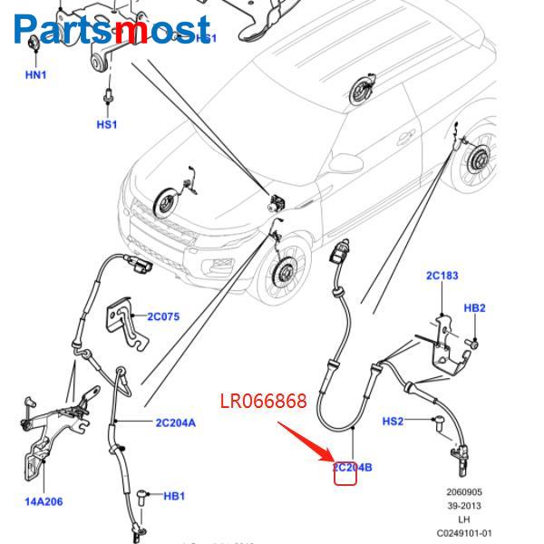 FRONT REAR ABS SENSOR FOR LAND RANGE ROVER EVOQUE DISCOVERY SPORT ANTI LOCK BRAKE WHEEL SPEED SENSORS LR024202 LR066868 LR082224