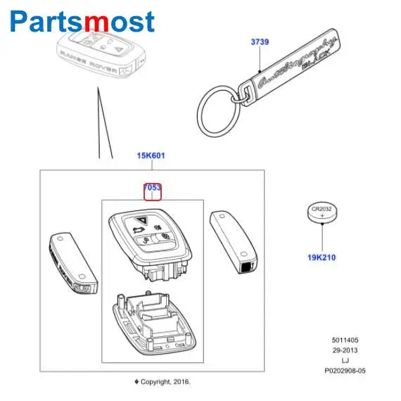 REMOTE CONTROL KEY COVER FOR LAND ROVER LR4 RANGE ROVER 2010-2012 RR SPORT 2010-13 SMART KEY FOB CASE SHELL REPAIR KIT LR052905