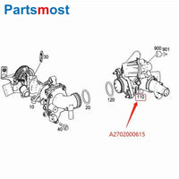 Thumbnail for 2.0 Turbo Engine Coolant Thermostatic Housing for Mercedes X117 C117 CLA250 GLA250 X156 Thermostat TM7997 A2702002200 2702000615