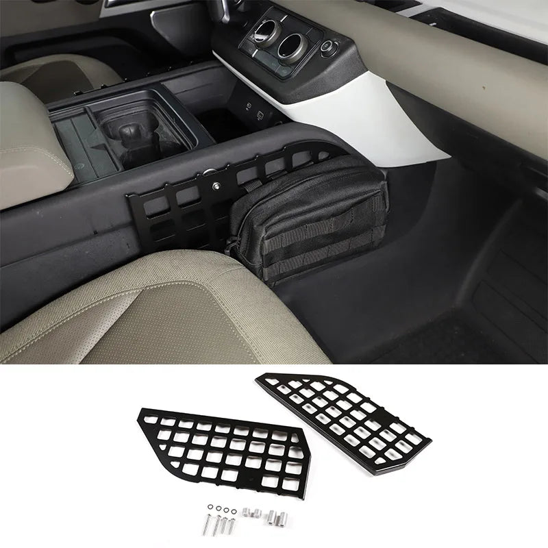 Aluminum Car Central Control Side Storage Bag Rack Multi-Function Rack For Land Rover Defender 90 110 2020-2024