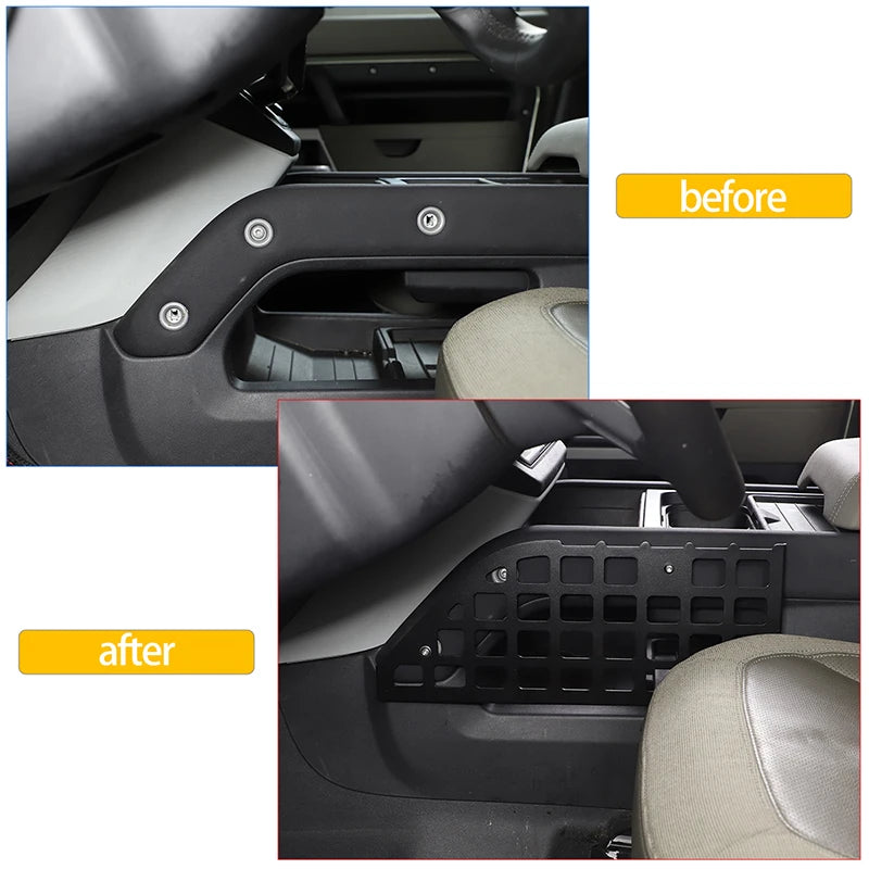 Aluminum Car Central Control Side Storage Bag Rack Multi-Function Rack For Land Rover Defender 90 110 2020-2024