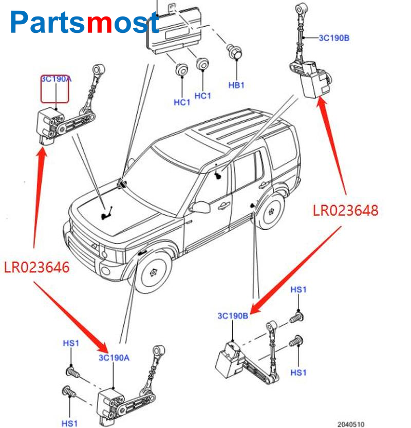 VEHICLE HEIGHT LEVEL SENSOR FOR LAND ROVER DISCOVERY 4 FRONT AH223C097AC LR013915 LR023646 OR REAR AH225B732AC LR014065 LR023648