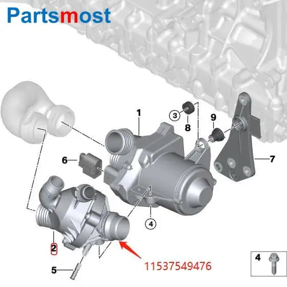 For BMW E60 E82 83 85 88 E90 91 92 X3 Z4 Coolant Thermostat & Housing 128i 135i 323i 325xi 328i 256201 TM1497 TM9697 11537549476