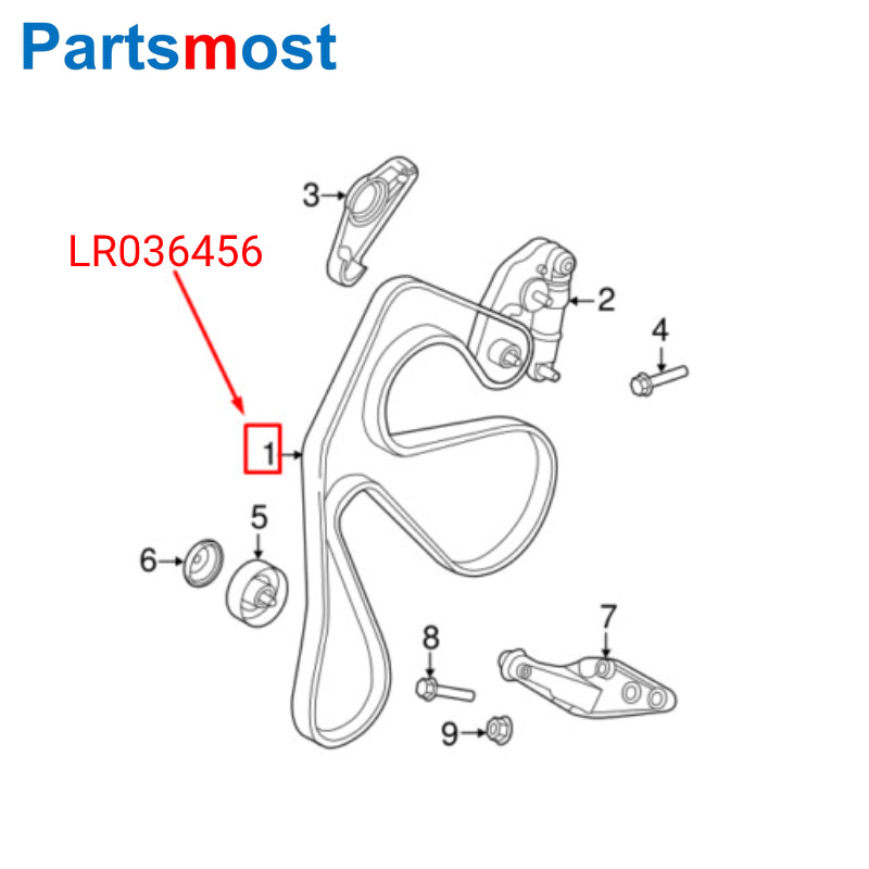 NEW 2.0L 16V PETROL CAR V-RIBBED SERPENTINE BELT FOR LAND ROVER FREELANDER 2 LR2 L359 ACCESSORY DRIVE BELT OEM 6DPK2280 LR036456