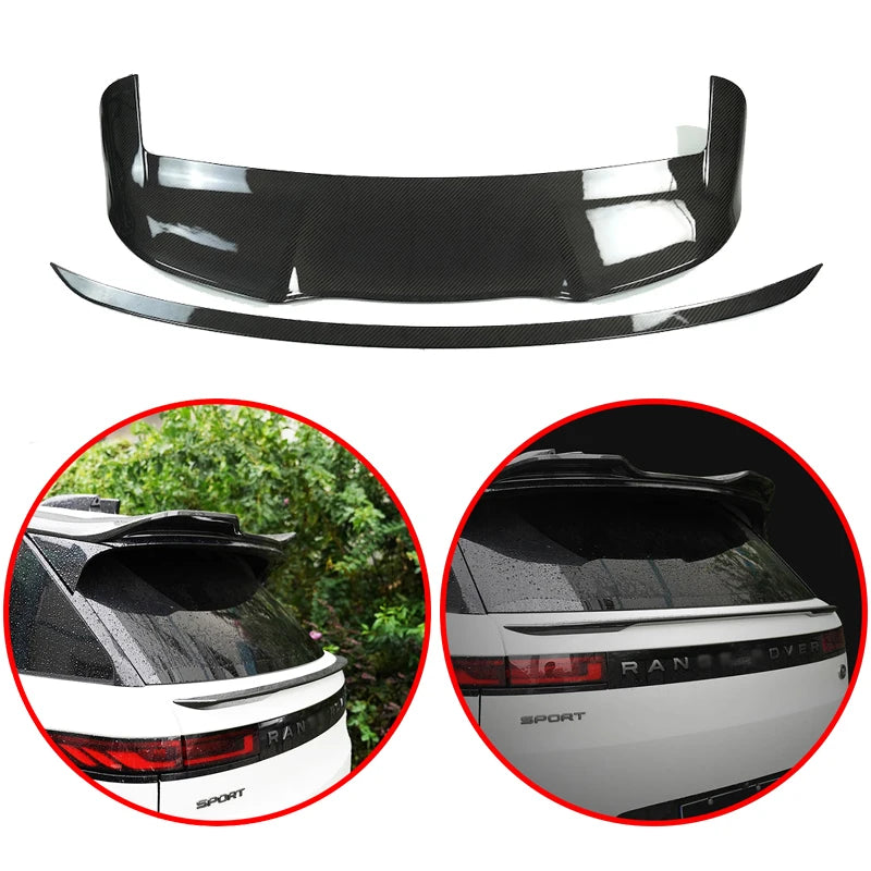 High Quality ABS For Land Rover Range Rover Sport L461 2023+ Roof Spoiler Middle Spoiler Glossy Black Carbon Fiber Look Body Kit