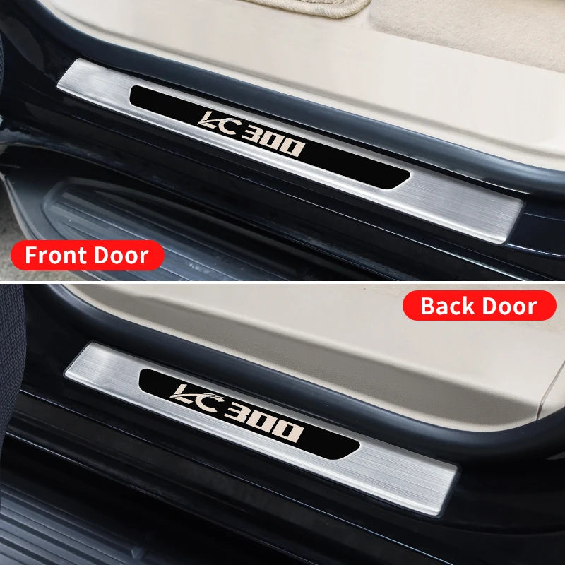 Stainless Steel Treadplates door sills For 2021-2024 Toyota Land Cruiser 300