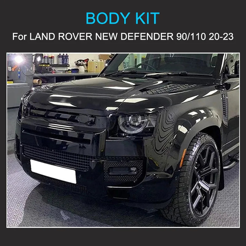 Body Kits for Land Rover Defender 110 2020-2024 High Quality Bumper Fog Light Case Grille modification Gloss Black Kit