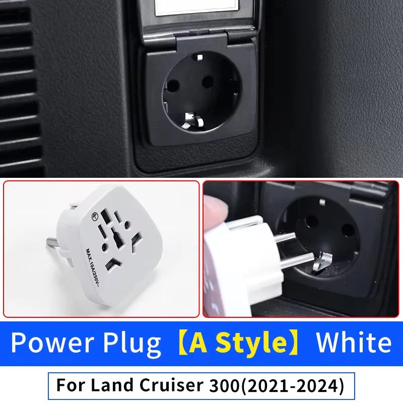 Trunk Power Plug 12V to 220 Volt Converter For Toyota Land Cruiser 300 LC300 2021-2024