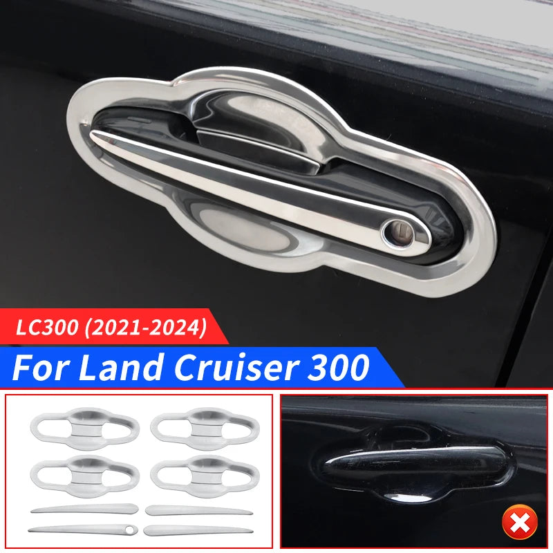 Chrome Door Handle For Toyota Land Cruiser 300 2021-2024