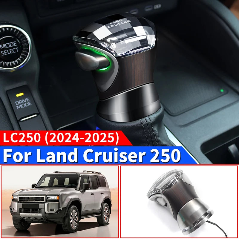 LED Crystal Gear Shift Knob For Toyota Land Cruiser 250 2024 2025 Prado LC250