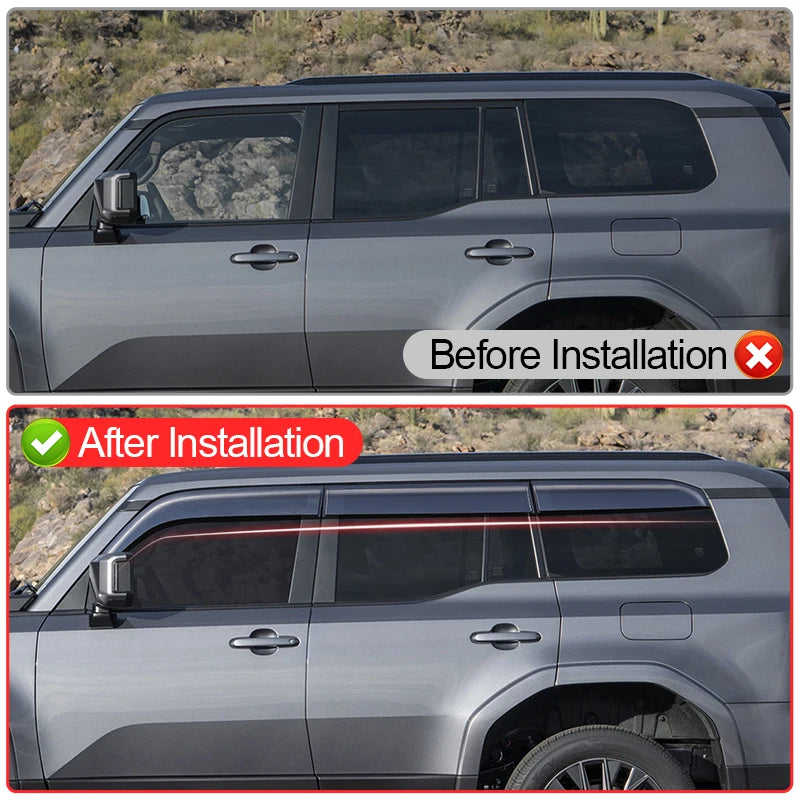 Side window deflector,rain guard visor For Toyota Land Cruiser 250 Prado Lc250 2024