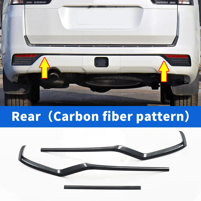 Front and Back bumper Chrome Decorative Strip kit For 2021 2024 Toyota Land Cruiser 300 LC300