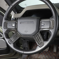 Thumbnail for Real Carbon Fiber Car Steering Wheel Decorative Panel Cover For Land Rover Defender 90 110 2020-2024