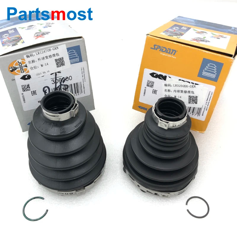 Front Outer Inner CV Joint Boot Kit for Range Rover Evoque Discovery Sport RH Left Axle Boot GKN 36022 36178 LR025065 LR025066