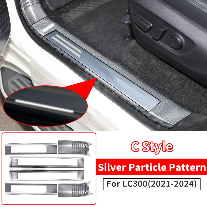 Stainless Steel Threshold Protective Cover For 2021-2024 Toyota Land Cruiser 300