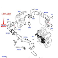 Thumbnail for 2.0 PETROL AJ200P HEATER OUTLET TUBE FOR LAND ROVER RANGE ROVER EVOQUE 12 DISCOVERY SPORT JAGUAR PIPE CONNECTOR J9C6689 LR094089