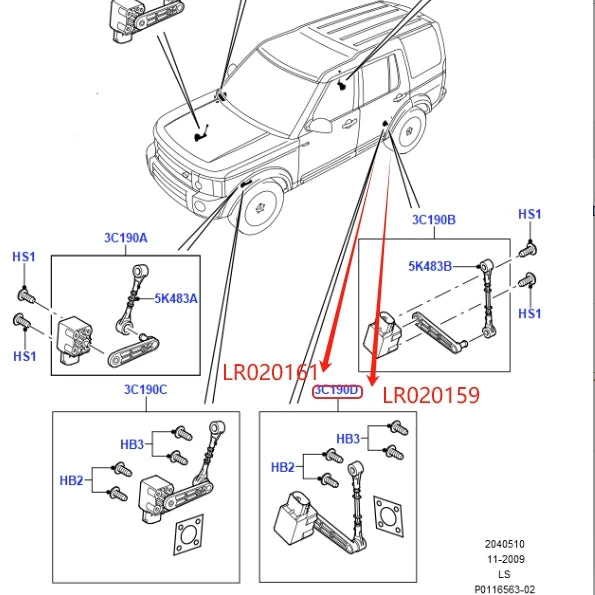 AIR SUSPENSION HEIGHT LEVEL SENSOR FOR LAND ROVER DISCOVERY LR3 RANGE ROVER SPORT 2005-2009 LR020155 LR020157 LR020159 LR020161