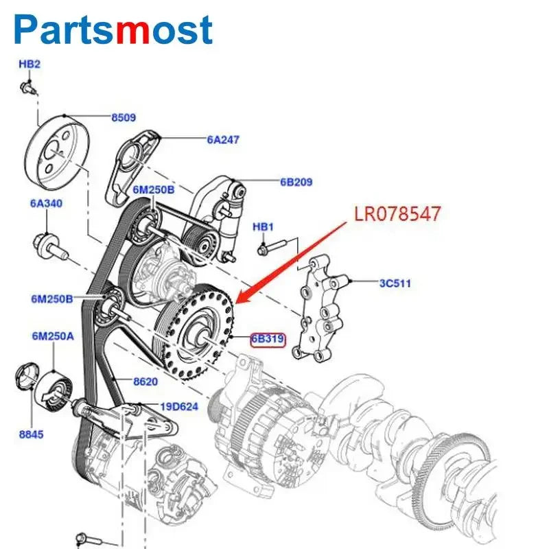 OEM Crankshaft Pulley for Volvo XC60 XC90 V60 S80L S60 S40 Ford LR2 Evoque Discovery Sport Jaguar 31480378 LR078547 AG9E6B319AA