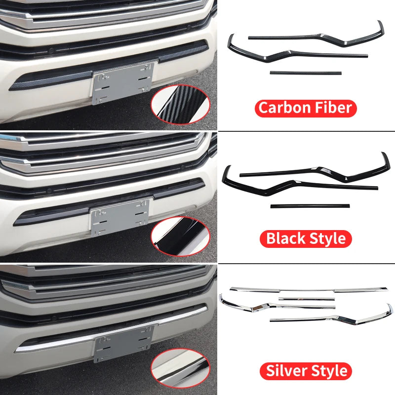 Front and Back bumper Chrome Decorative Strip kit For 2021 2024 Toyota Land Cruiser 300 LC300