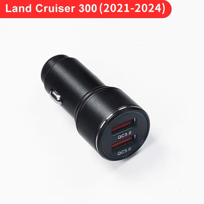 2 Ports QC3.0 USB Car Charger For Toyota Land Cruiser 300 LC300 FJ300 2021 2022