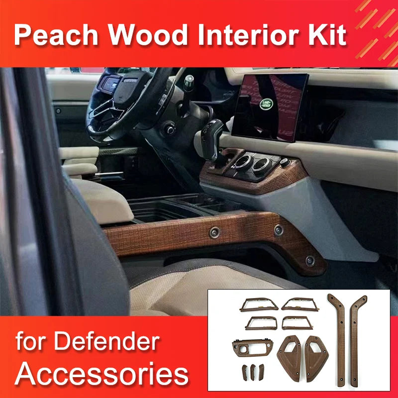 Peach / Walnut Wood Interior Kit for Land Rover Defender 90 110 2020-2024