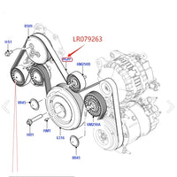 Thumbnail for 2.0L ENGINE ACCESSORY DRIVE BELT FOR LAND ROVER RANGE ROVER EVOQUE VELAR NEW DISCOVERY SPORT JAGUAR T2H59849 LR071742 LR079263