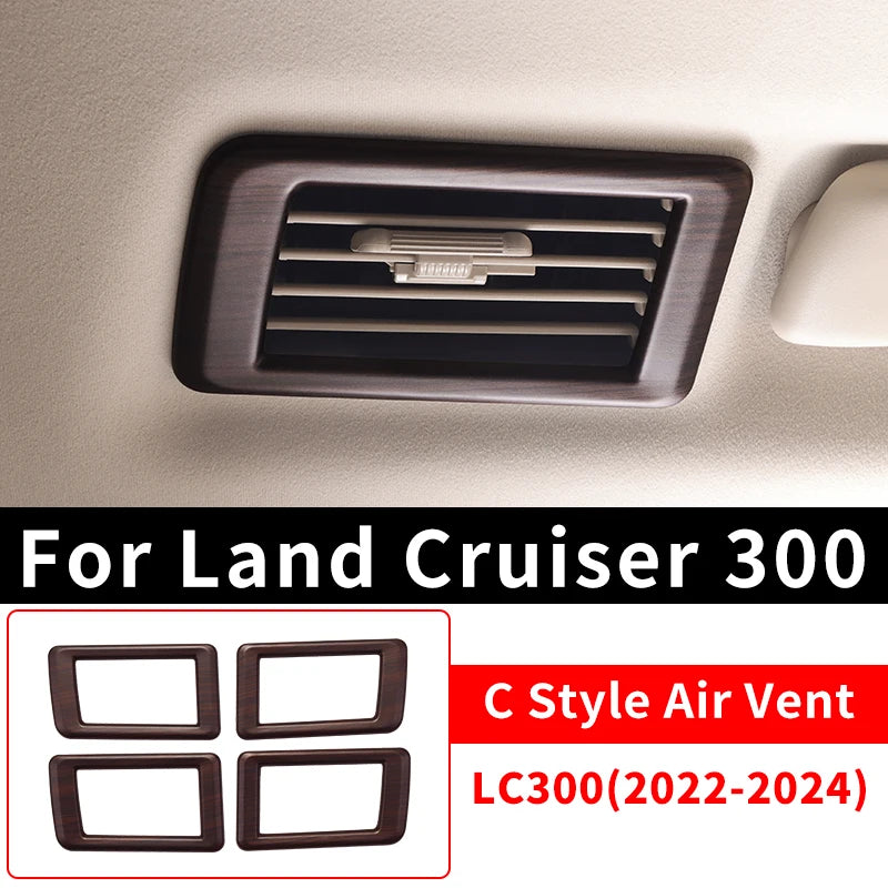 For 2021-2024 Toyota Land Cruiser 300  High Configuration Peach Wood Texture Interior Accessories LC300 Upgraded Modification