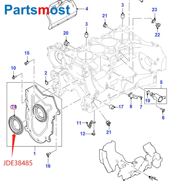 OE 2.0 TURBO CRANKSHAFT FRONT OIL SEAL FOR DISCOVERY RANGE ROVER SPORT VELAR DEFENDER JAGUAR F-TYPE XE E-PACE LR093852 JDE38485