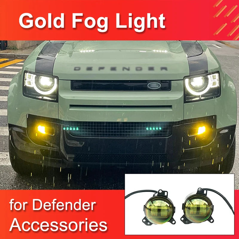 Gold LED Fog Light for Land Rover Defender 90/110/130 (2020-2024)