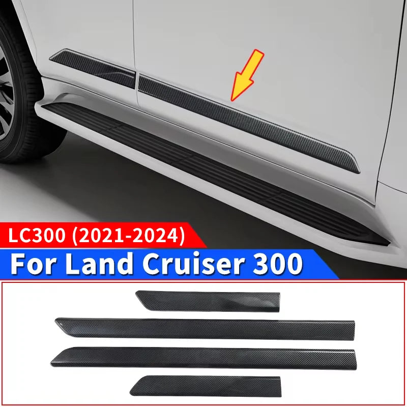 Side  Carbon fiber pattern Decoration Strip For Toyota Land Cruiser LC300 2021-2024