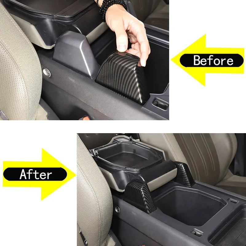 ABS Carbon Fiber/Silver Car Seat Central Armrest Box Screw Cover Replacement For Land Rover Defender 110 2022-2024