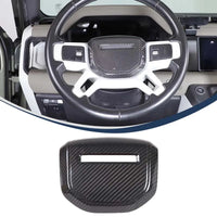 Thumbnail for Real Carbon Fiber Car Steering Wheel Decorative Panel Cover For Land Rover Defender 90 110 2020-2024