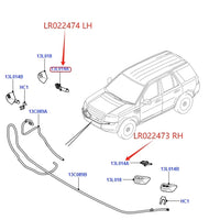 Thumbnail for HEADLAMP WASHER JET SET FOR LAND ROVER FREELANDER LR2 DISCOVERY LR3 LR4 RANGE ROVER RR SPORT BUMPER LIGHT WATER JET SPRAYER CAPS