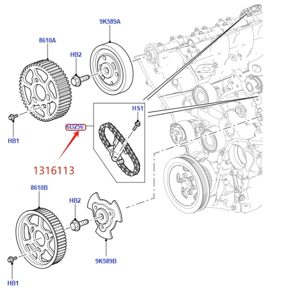 CAMSHAFT TIMING CHAIN & TENSIONER KIT FOR 2.7 3.0 DIESEL LR3 RANGE ROVER SPORT NEW DISCOVERY VELAR JAGUAR XF XJ C2S30215 1316113
