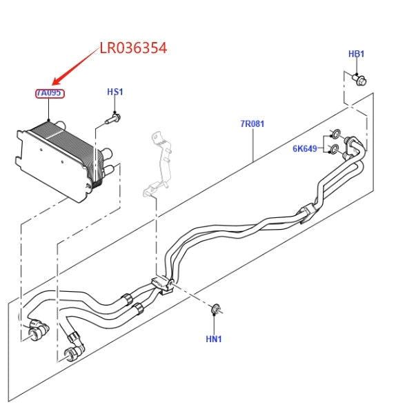 8 SPEED AUTO TRANSMISSION OIL COOLER FOR LAND ROVER RANGE ROVER 2013- RR SPORT 2014- DISCOVERY 5 VELAR DEFENDER JAGUAR LR036354