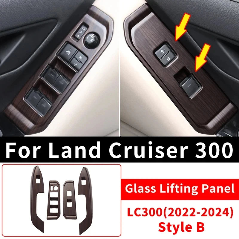 For 2021-2024 Toyota Land Cruiser 300  High Configuration Peach Wood Texture Interior Accessories LC300 Upgraded Modification