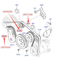 Thumbnail for OEM 3.0 Diesel Alternator Drive Belt Pulley Tensioner For Land Rover Range Rover RR Sport Discovery 4 LR071038 LR036304 LR079293