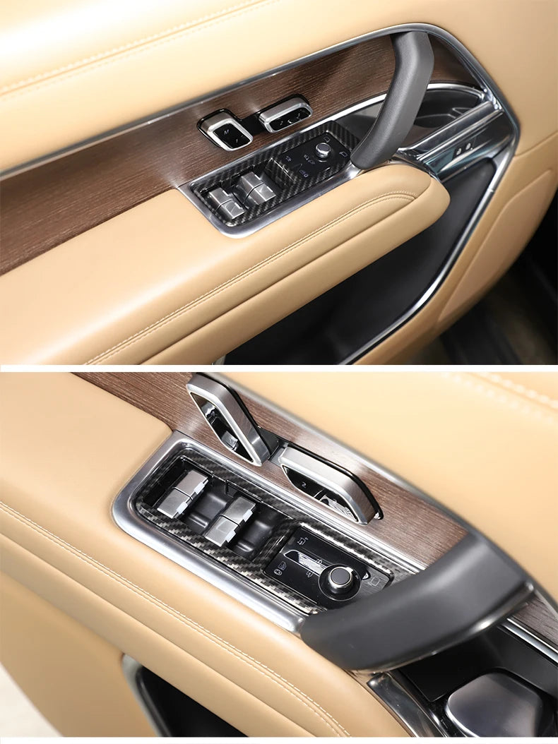 Carbon Fibre style window switches trim for Rover Range Rover Vogue L460 2023 2024