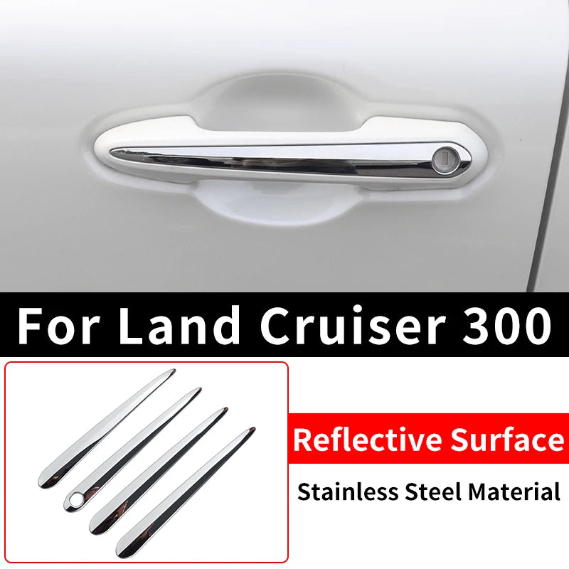 Chrome Door Handle Bowl  For 2022 2023 2024 Toyota Land Cruiser 300