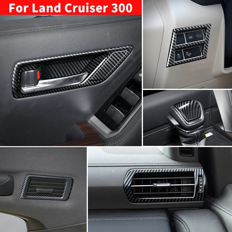 Carbon Fiber pattern Interior For Toyota Land Cruiser 300 2021-2024 2023