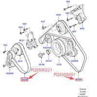 Thumbnail for 4.4L V8 PETROL SERPENTINE DRIVE BELT FOR LAND ROVER RANGE ROVER 02-09 LR3 RR SPORT 05-09 PRIMARY PQS500201 SECONDARY PQS500221