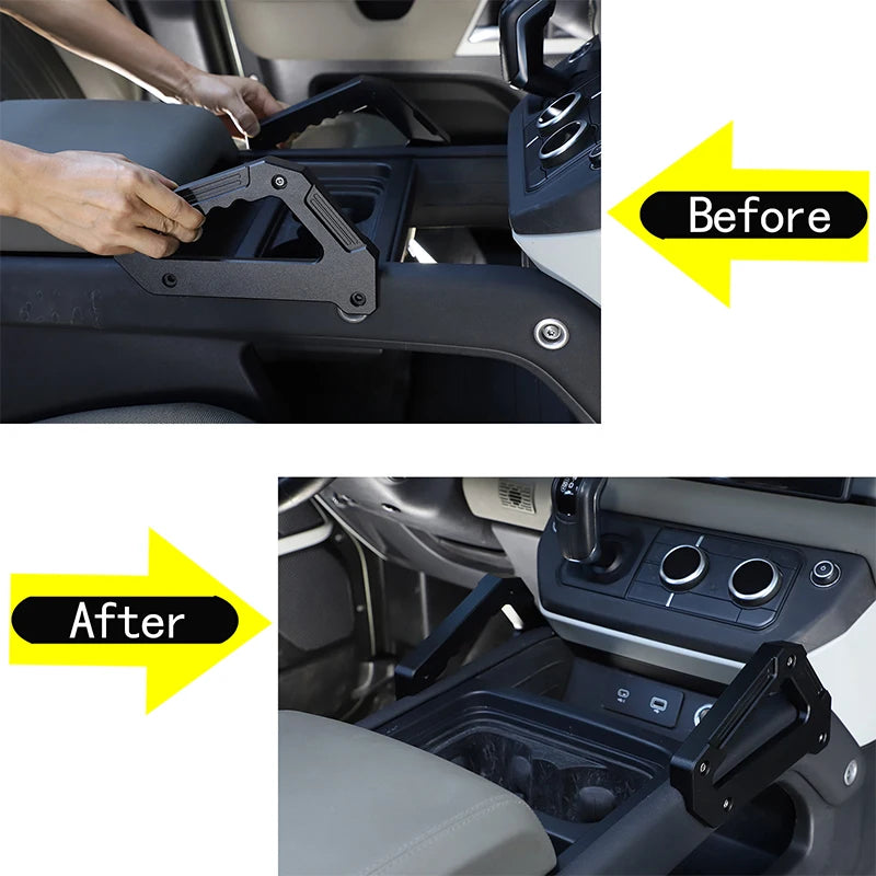 Aluminum alloy Car Center Console Sides Armrest handle For Land Rover Defender 90 110 130 2020-2024