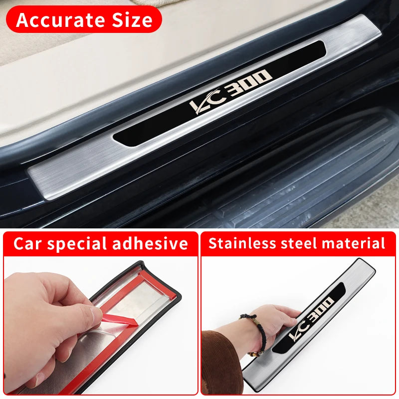 Stainless Steel Treadplates door sills For 2021-2024 Toyota Land Cruiser 300