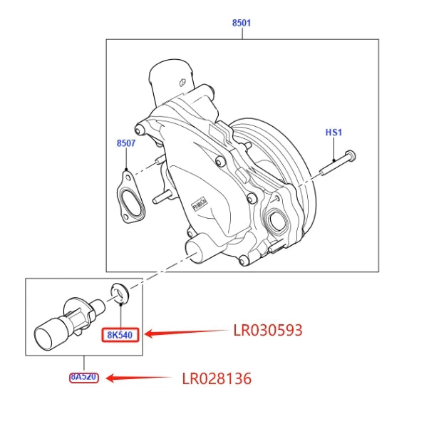 3.0L V6 5.0 V8 Engine Water Pump Connector Oil Cooler Pipe for Discovery LR4 Range Rover Sport Jaguar XF XJ XE LR030593 LR028136